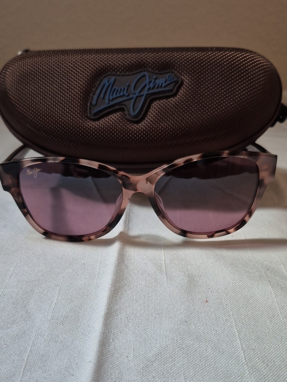 Maui Jim Pink Tortoise Cat Eye Sunglasses with Rose Lenses